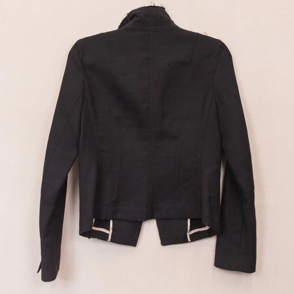 Banana Republic black wool distressed blazer-4
